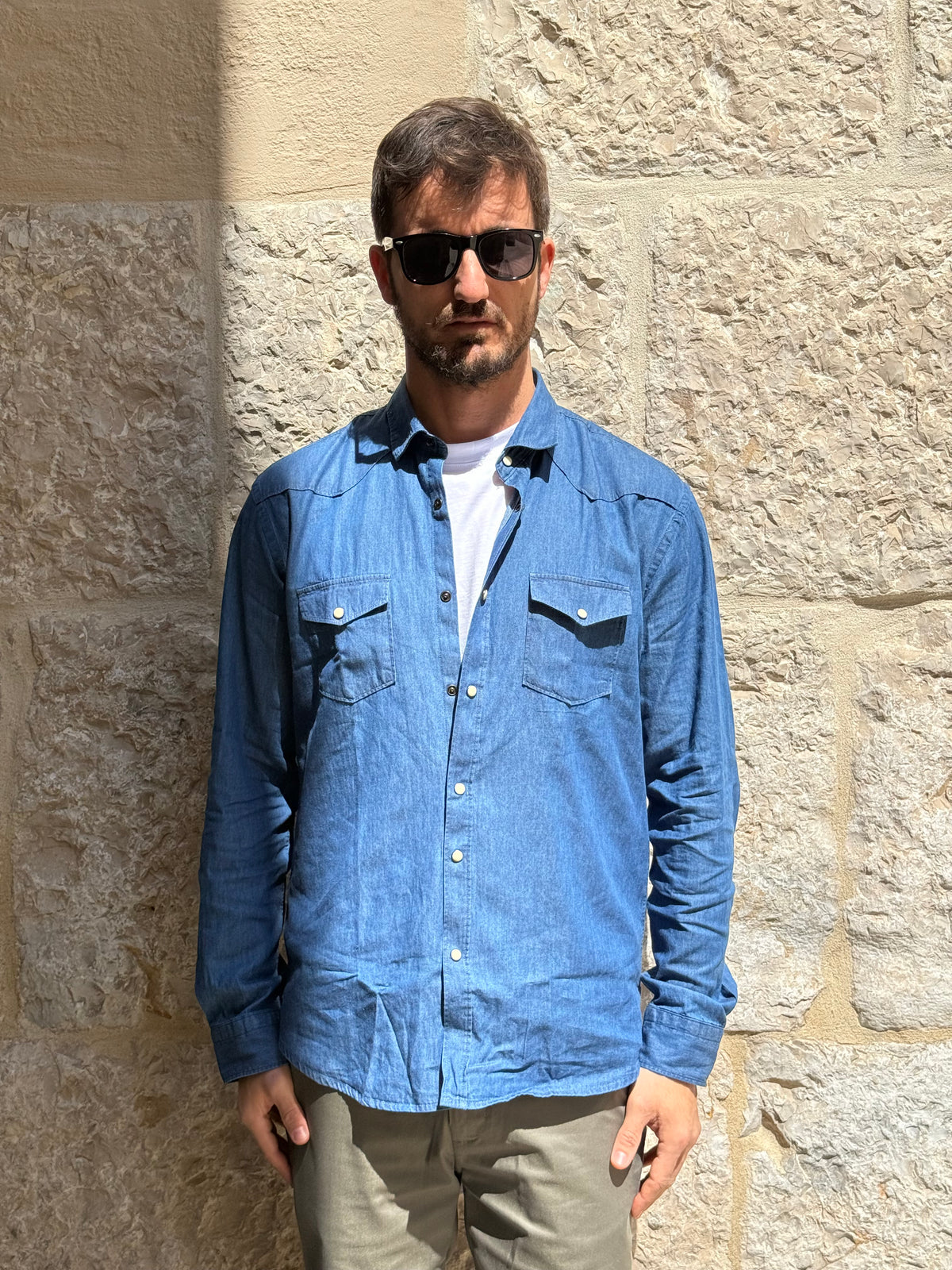 CAMICIA IN JEANS 16367 - BLU DENIM