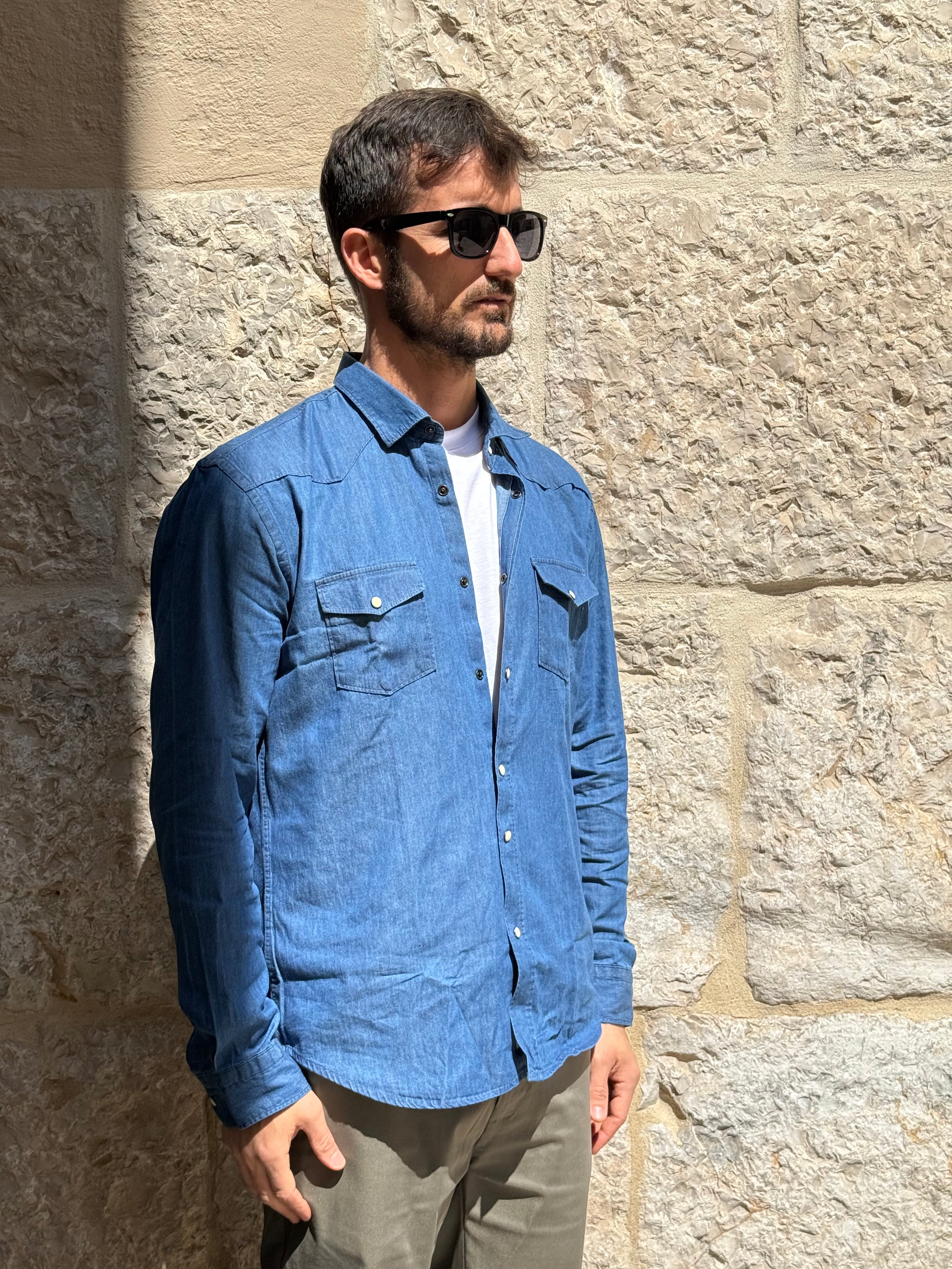 CAMICIA IN JEANS 16367 - BLU DENIM