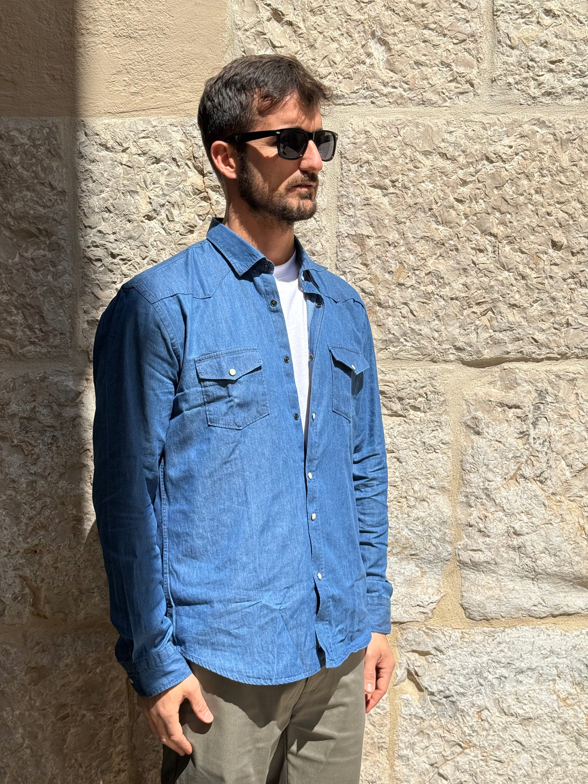 CAMICIA IN JEANS 16367 - BLU DENIM