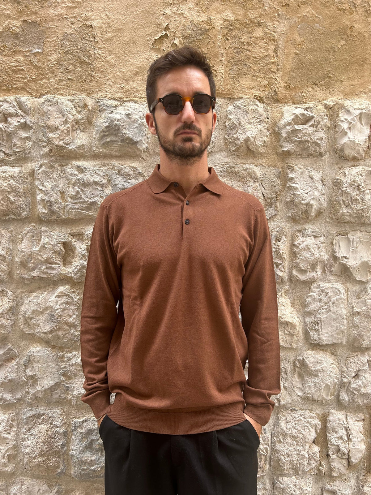POLO MANICA LUNGA-  ANNY 2 - RUGGINE