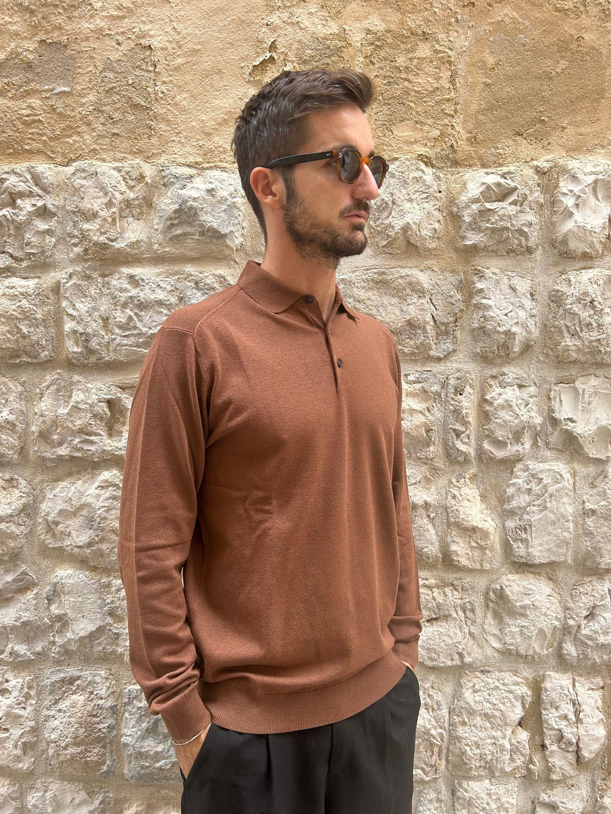 POLO MANICA LUNGA-  ANNY 2 - RUGGINE