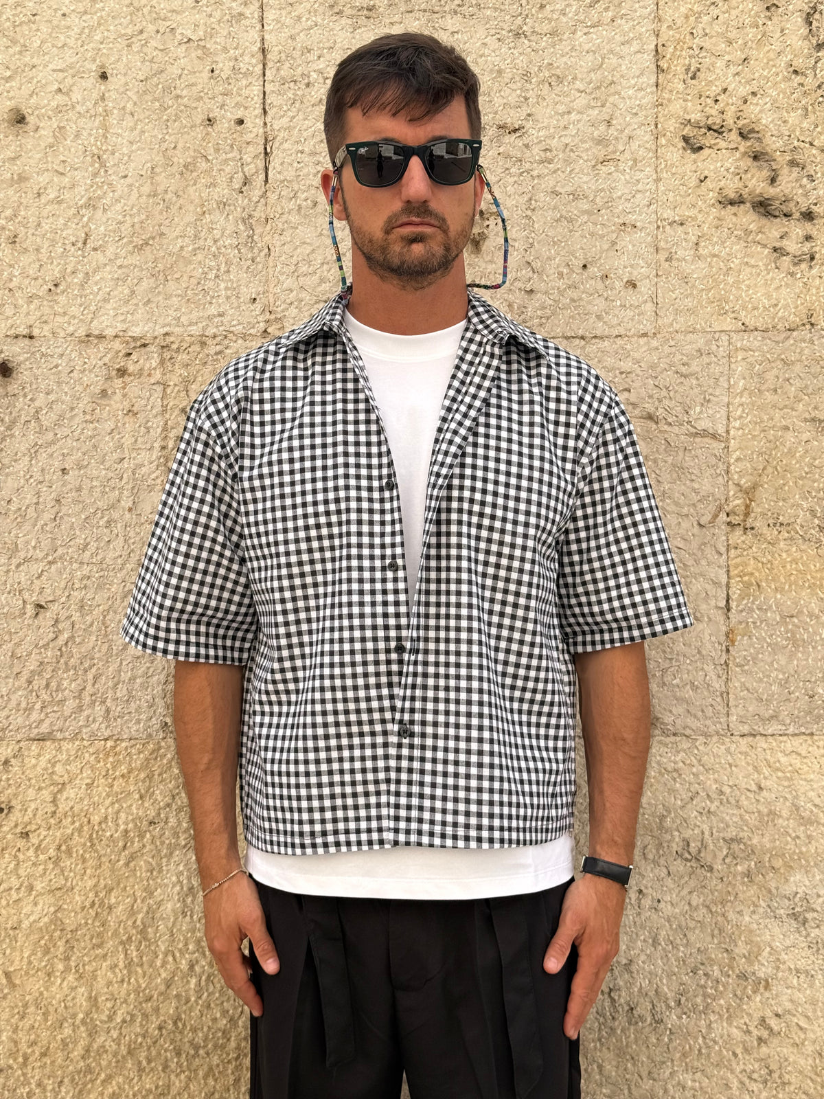CAMICIA CAM7825 - NERA/BIANCA