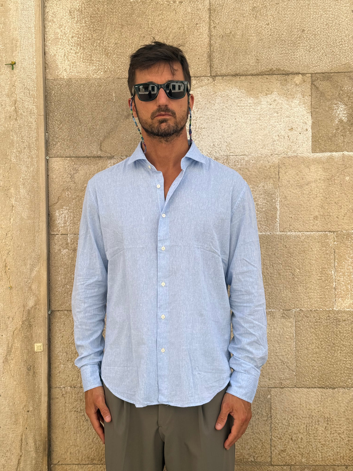 CAMICIA 7759- CELESTE