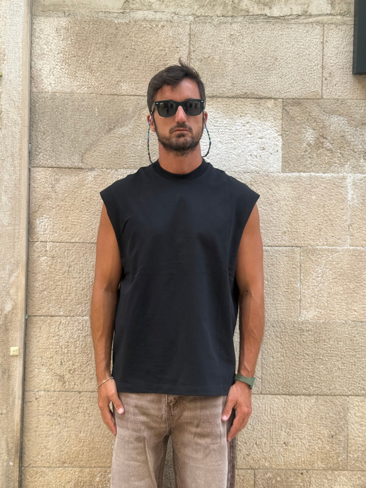 CANOTTA 100% COTONE  NERA