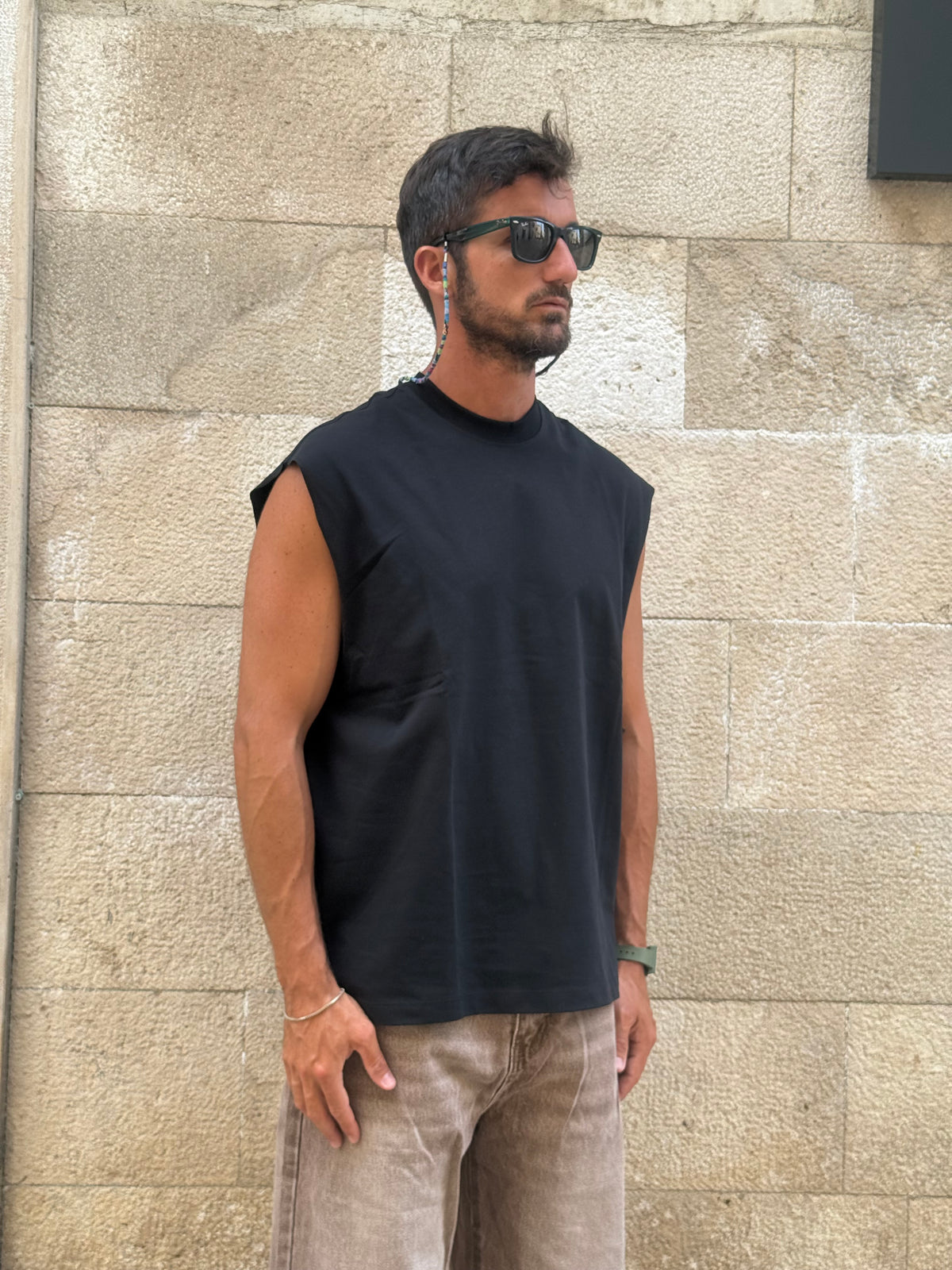 CANOTTA 100% COTONE  NERA