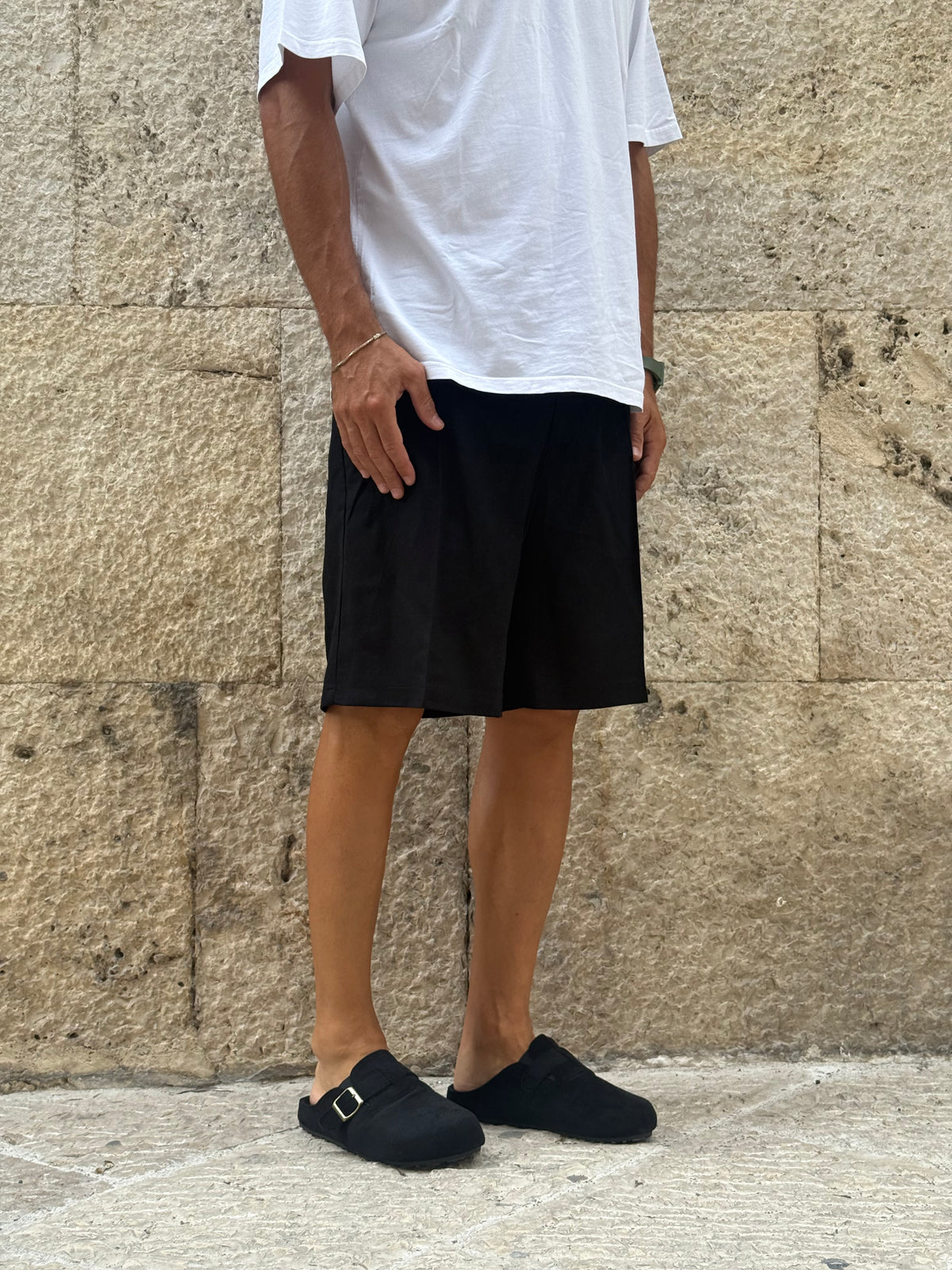 BERMUDA  100% LINO - NERO