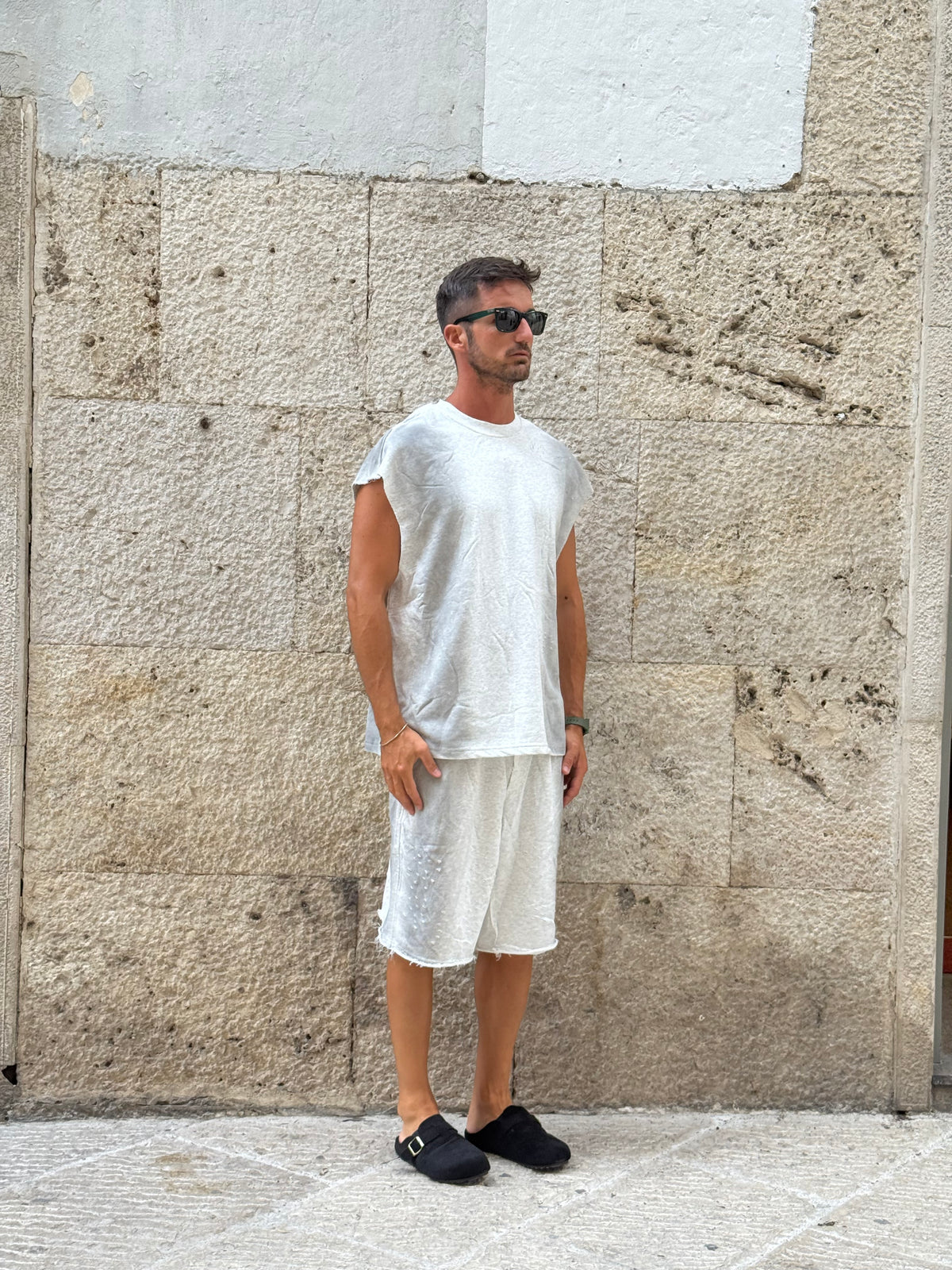 BERMUDA+SMANICATO GRIGIO