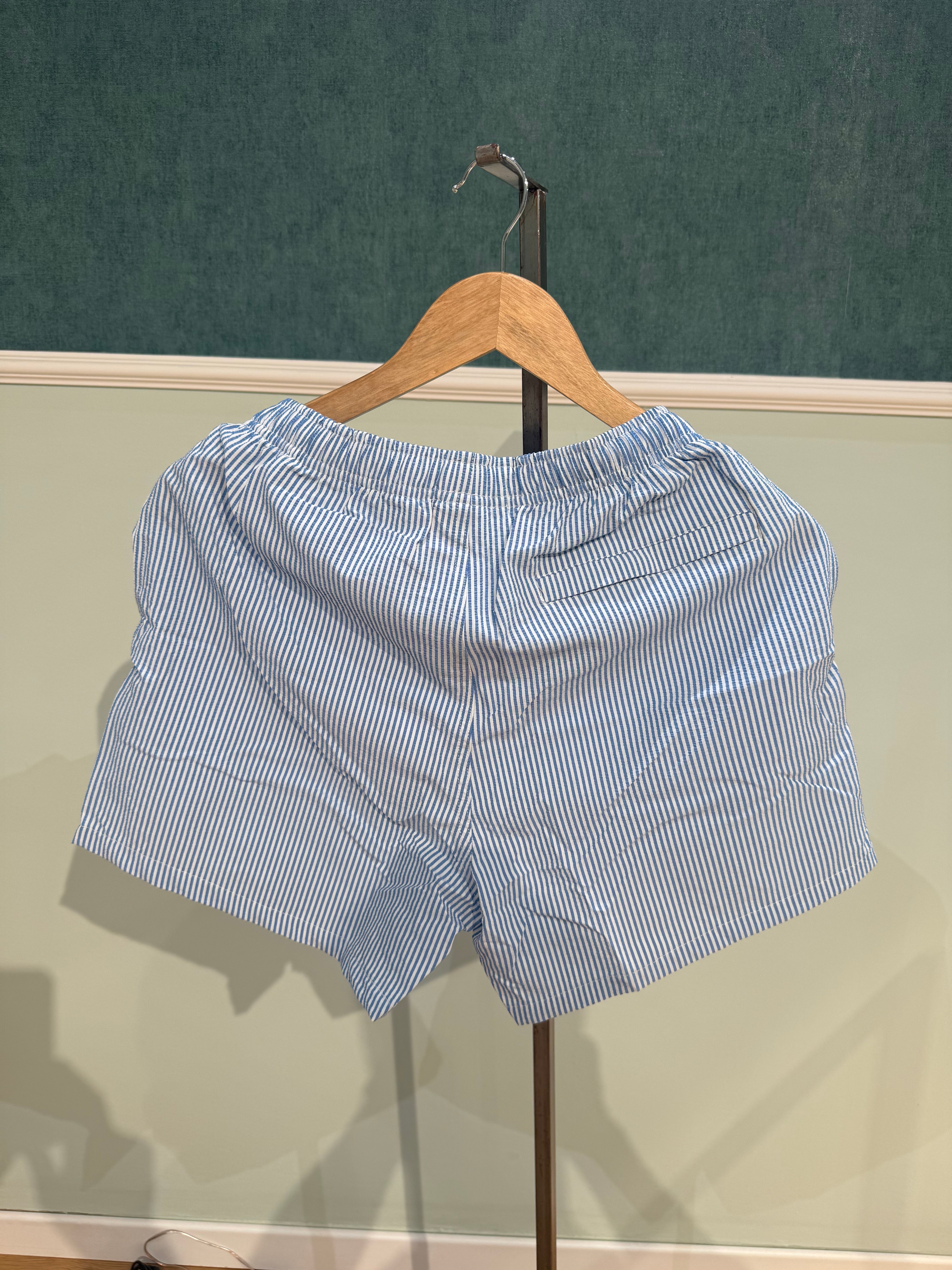 BOXER A RIGHE- BLU
