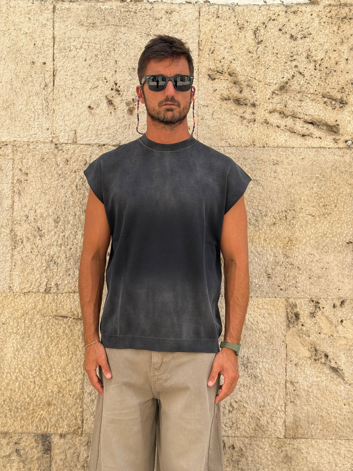 CANOTTA 100% COTONE NERA