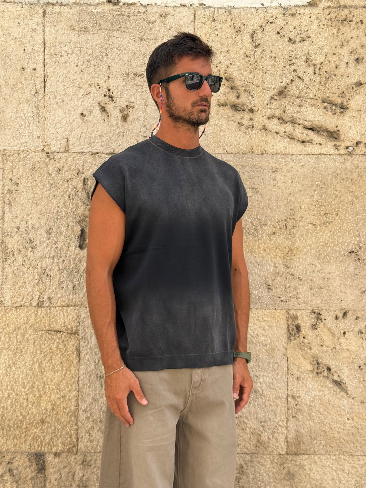 CANOTTA 100% COTONE NERA
