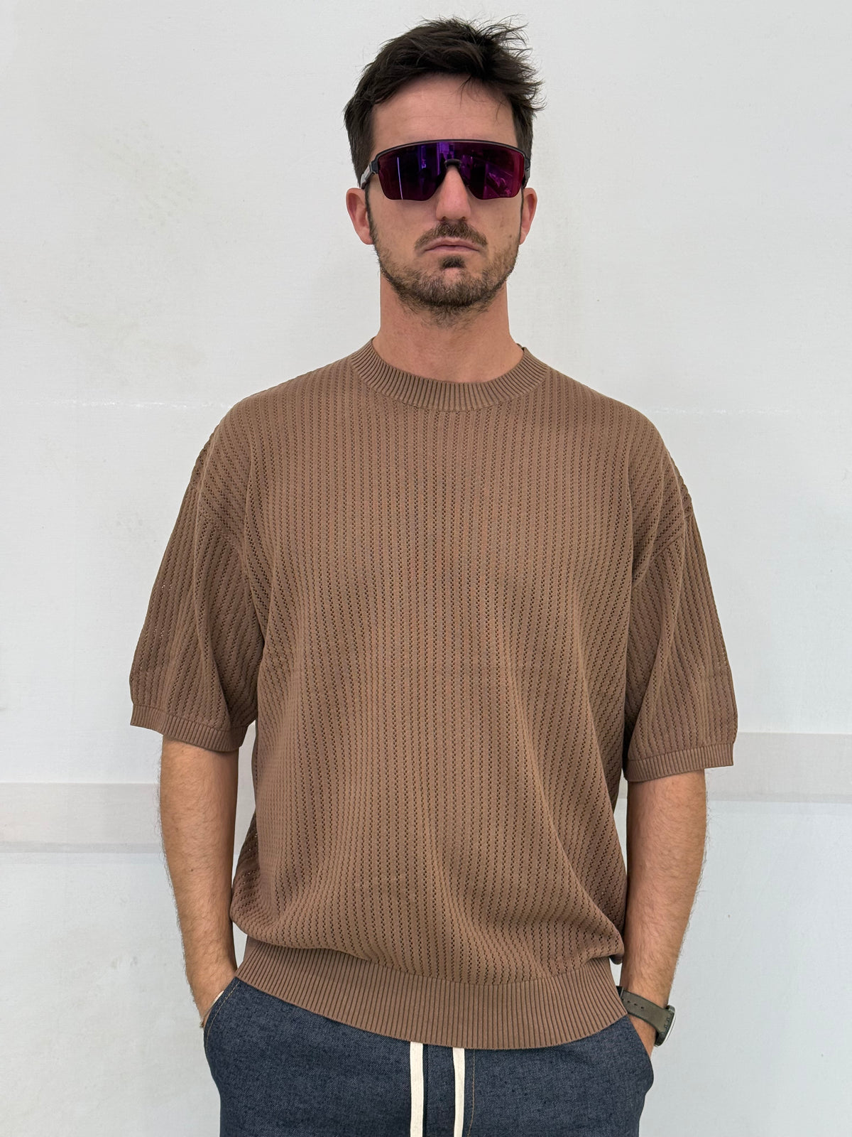 MAGLIA W85881 - TABACCO