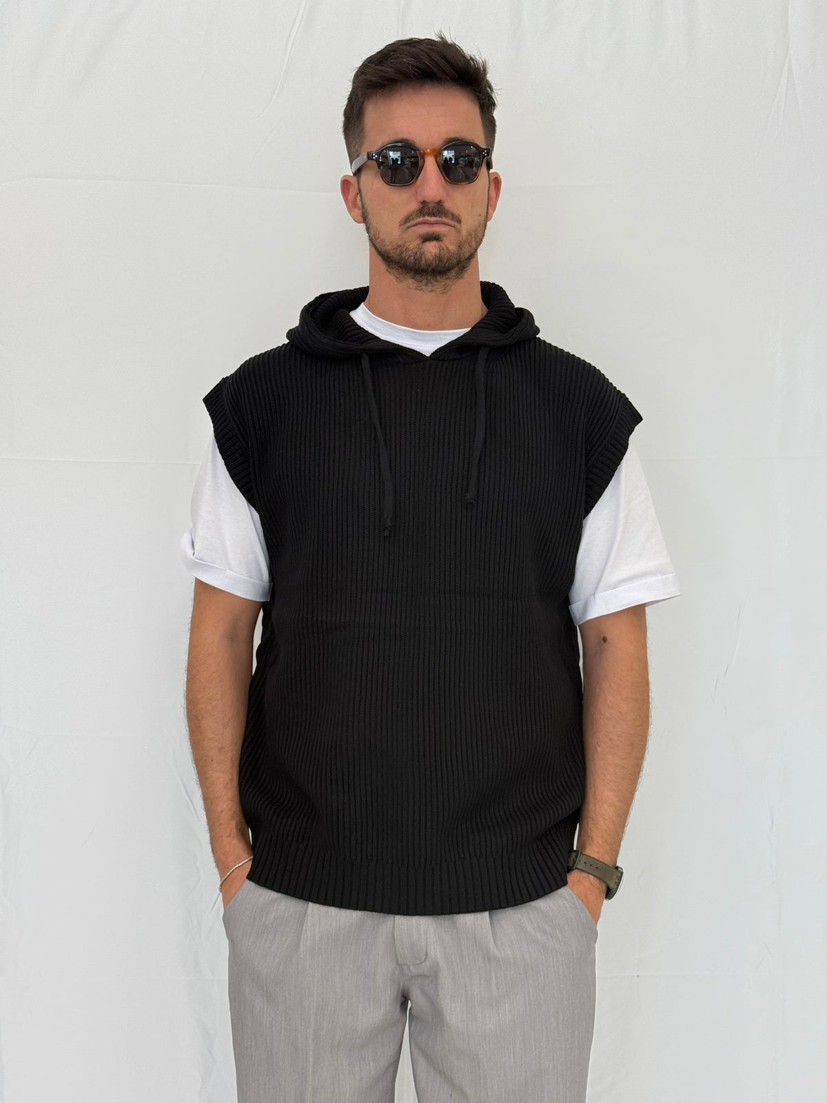 GILET W86008 - NERO