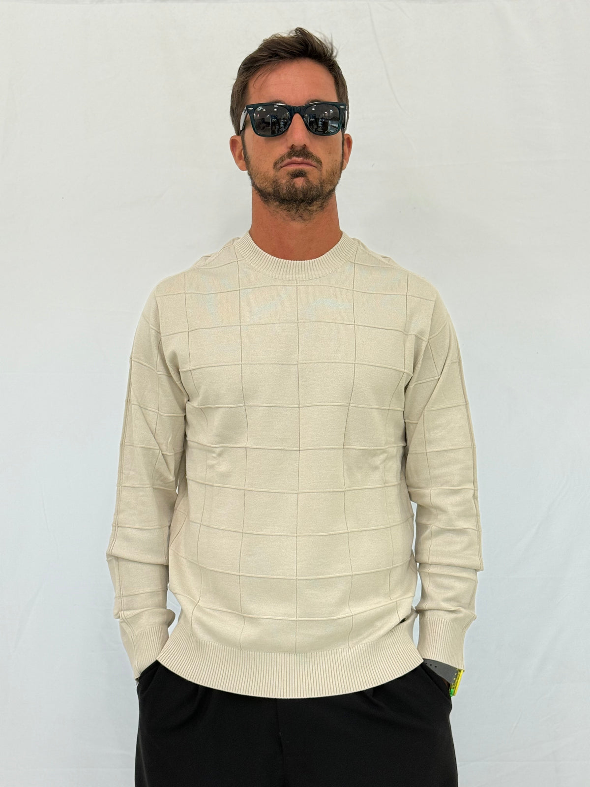 MAGLIA RASATA 750151 - ECRU