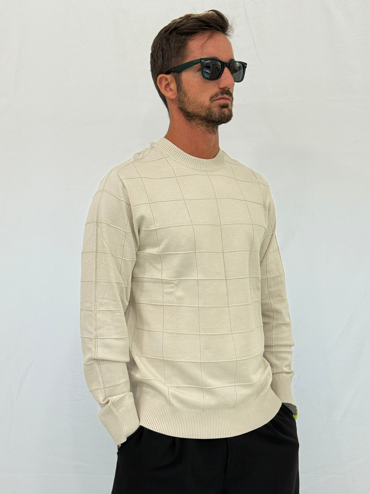 MAGLIA RASATA 750151 - ECRU