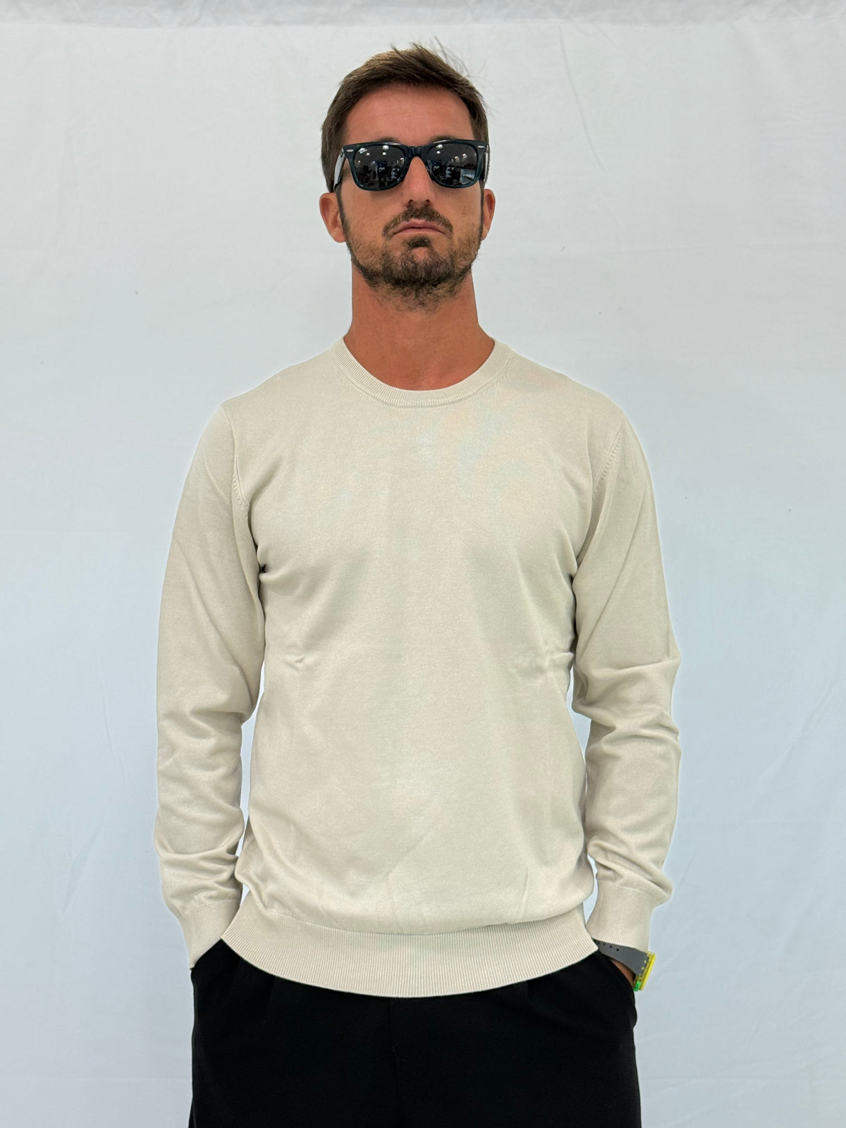 MAGLIA RASATA 750001 - ECRU