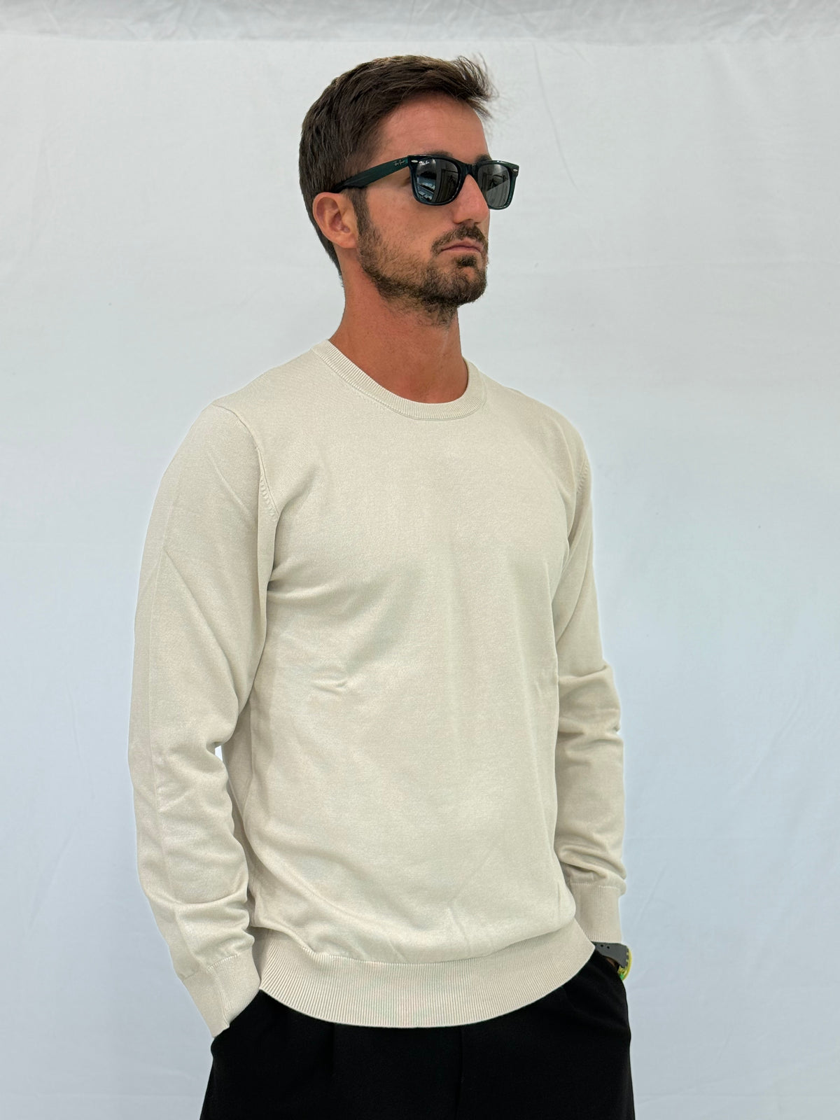 MAGLIA RASATA 750001 - ECRU