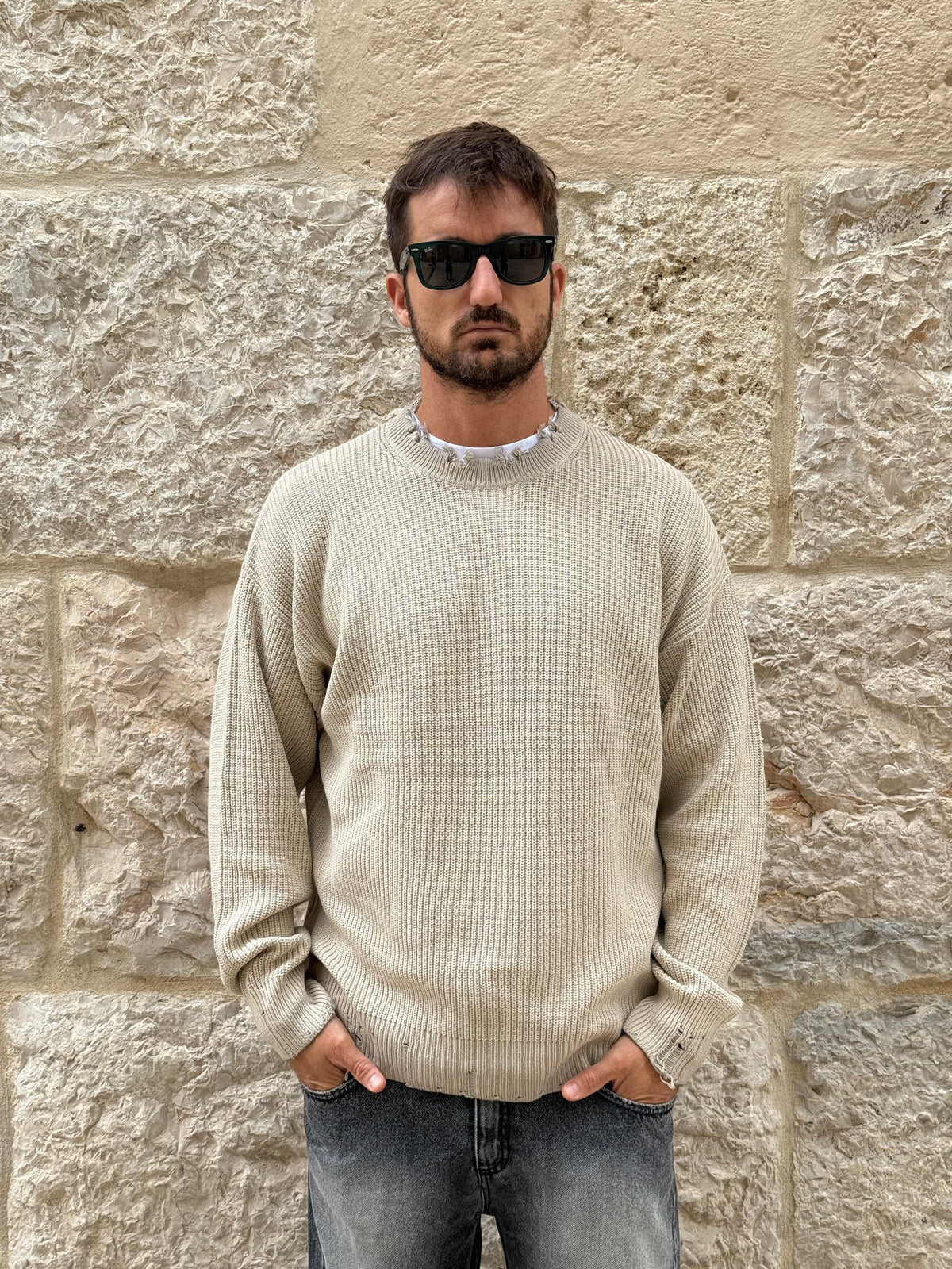 MAGLIA W86133 - BEIGE