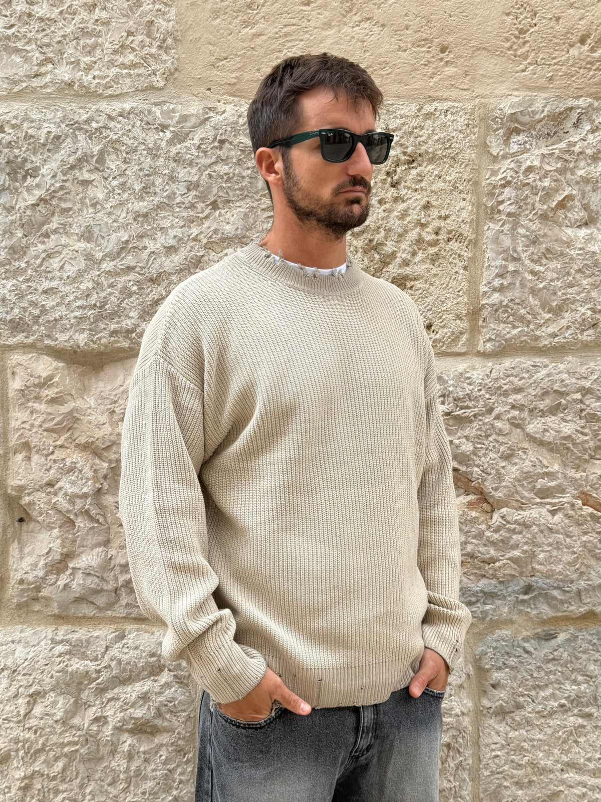 MAGLIA W86133 - BEIGE