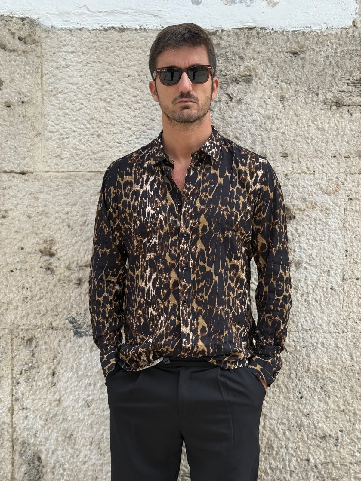 CAMICIA 4085 - FANGO/NERO