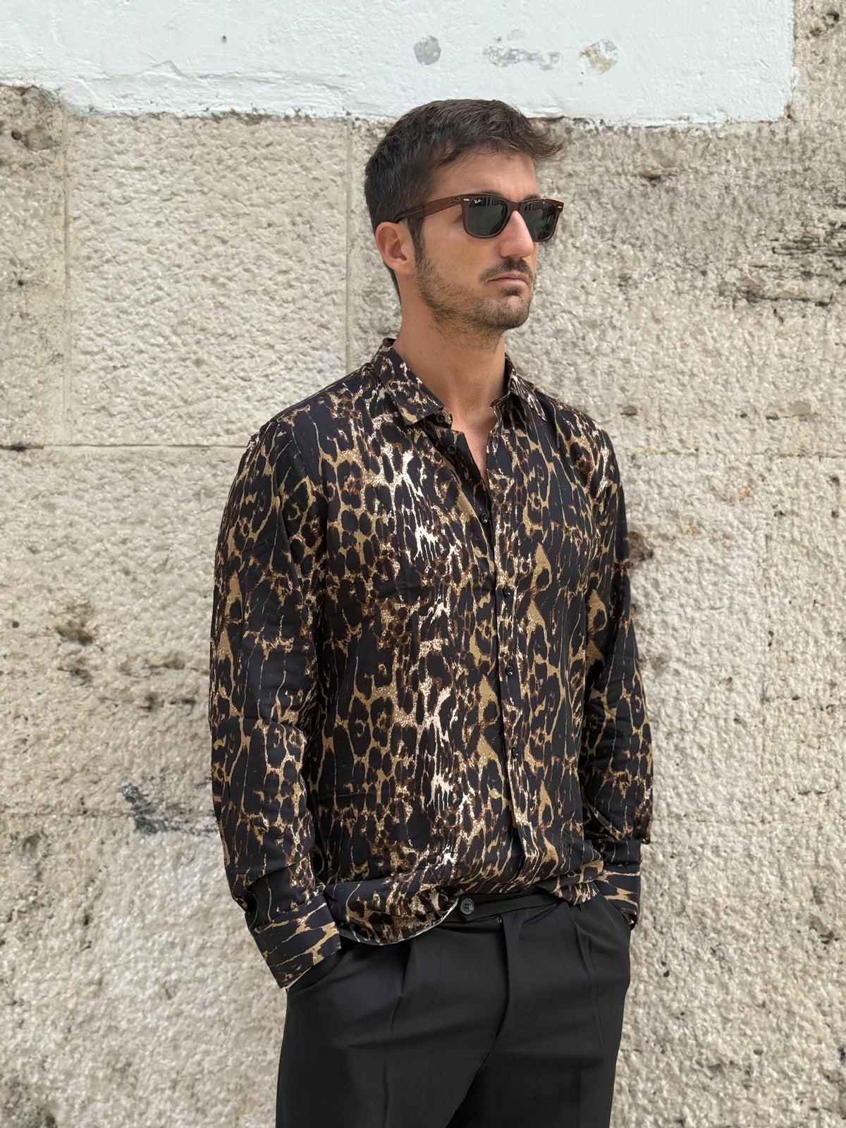 CAMICIA 4085 - FANGO/NERO