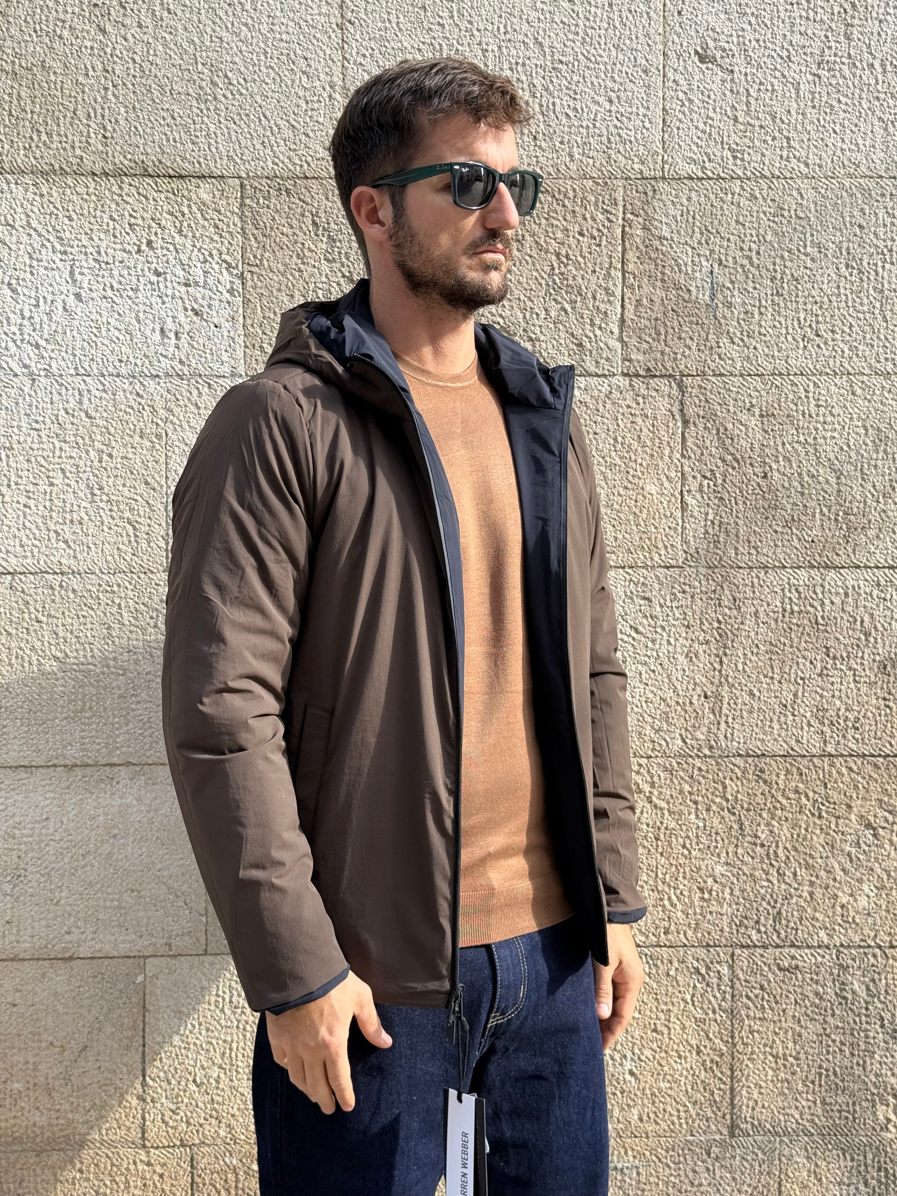 GIUBBOTTO REVERSIBILE WW8602 - BLU/MARRONE