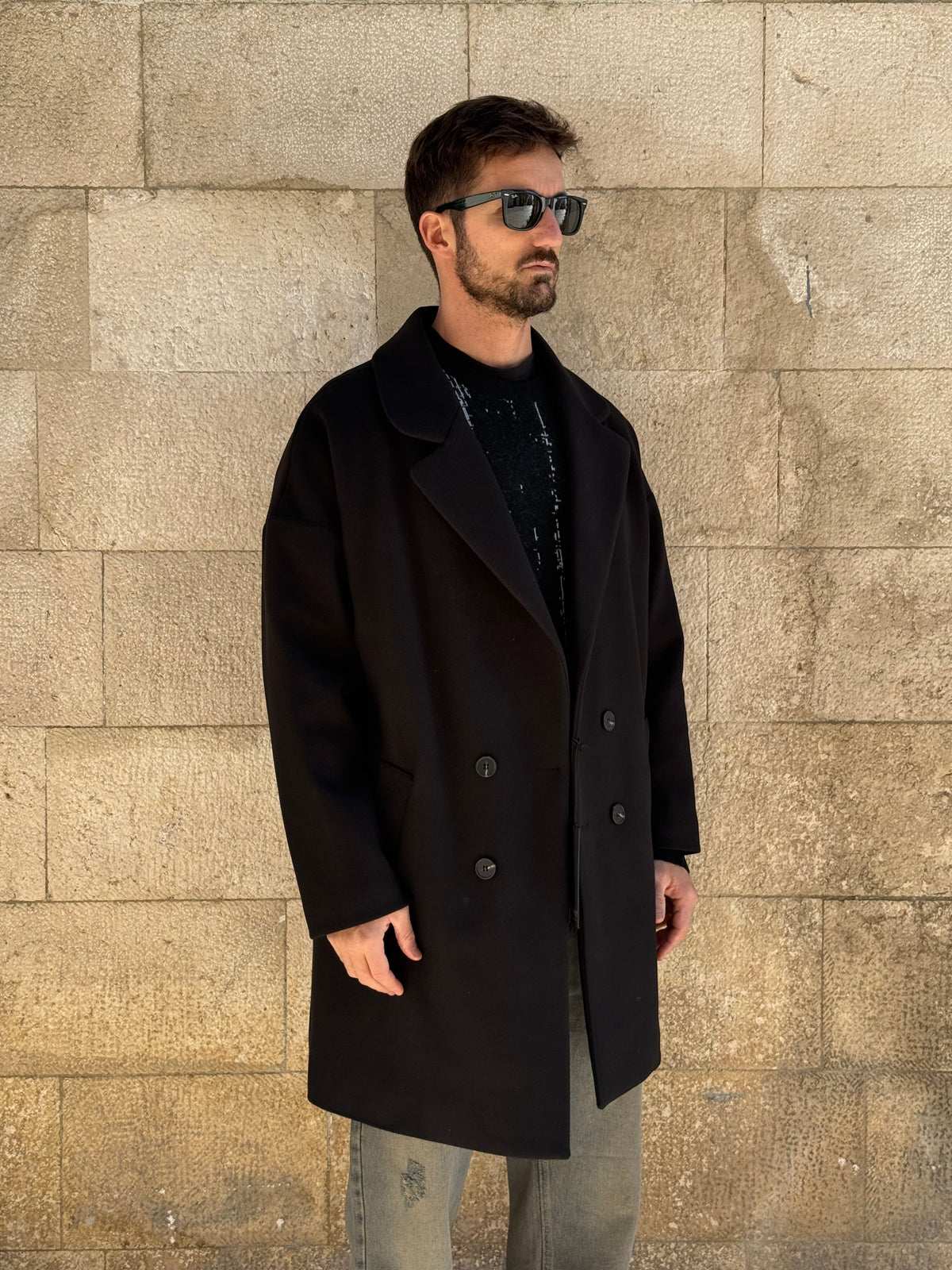 CAPPOTTO SEMIOVER - NERO