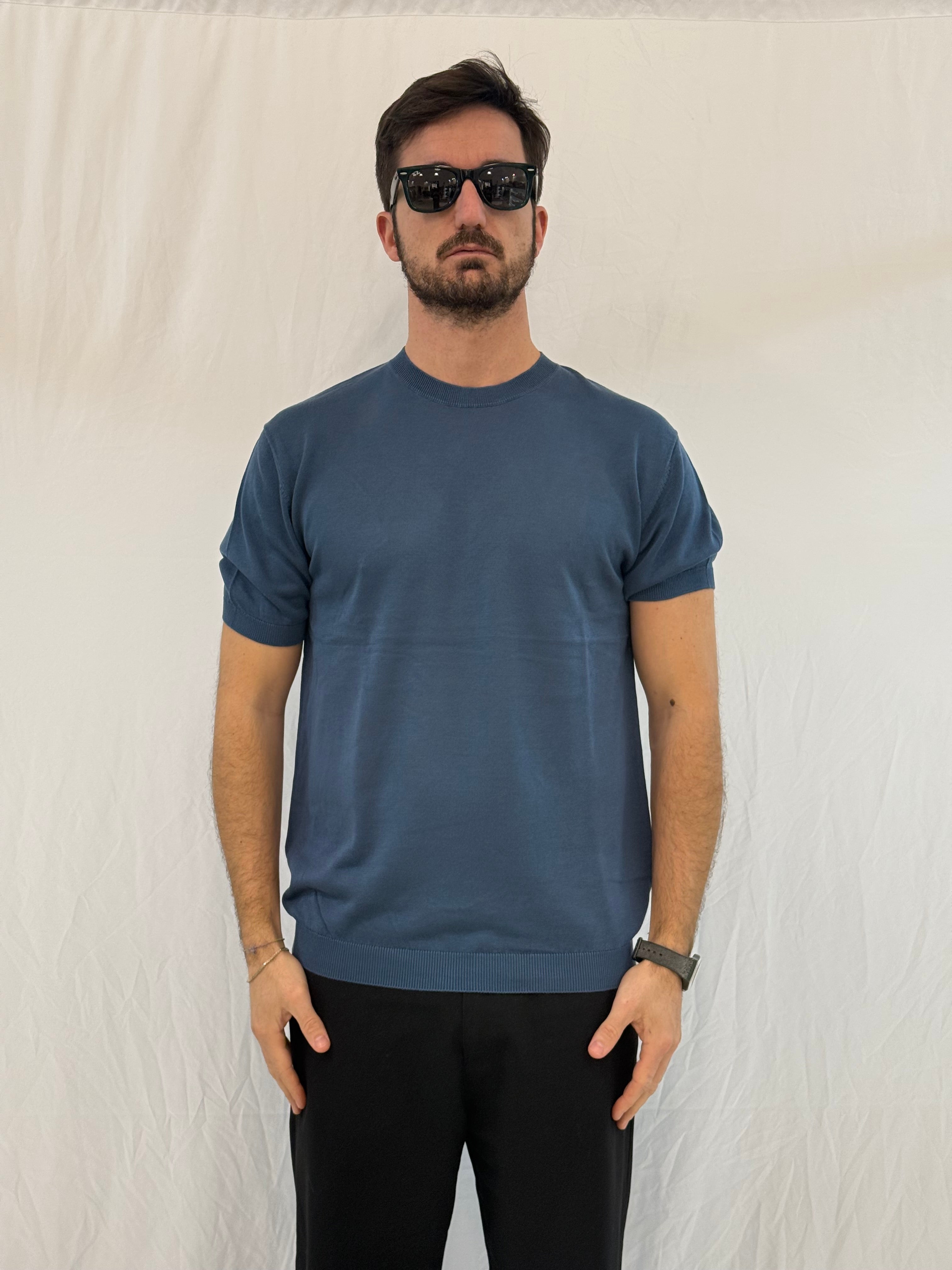T-SHIRT W86300- BLU MARE