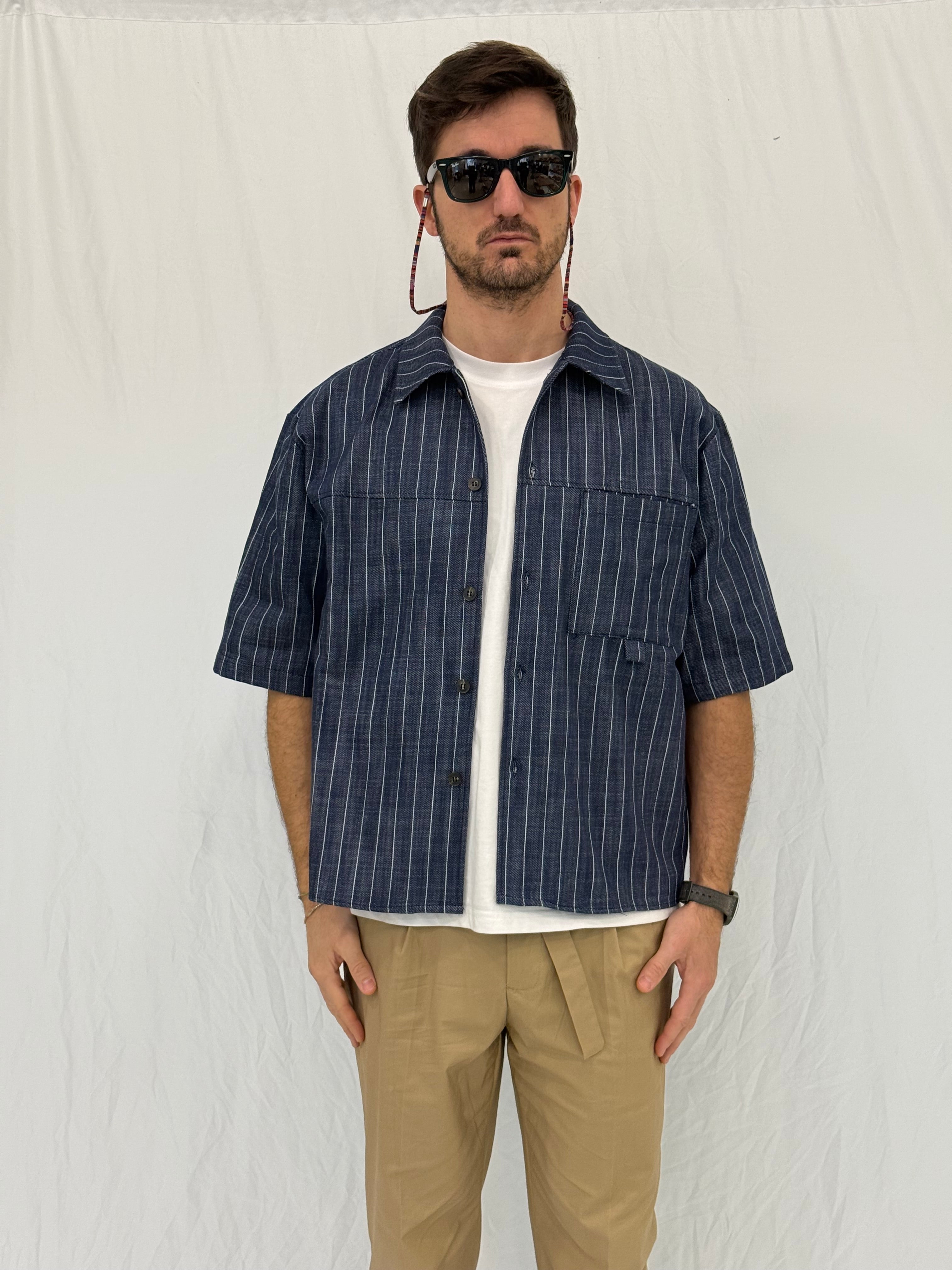 CAMICIA A RIGHE C1P7LCG - BLU/BIANCA