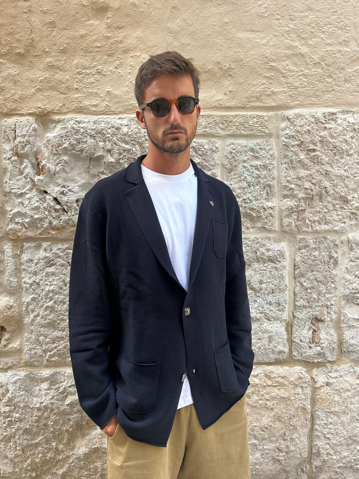GIACCA IN MAGLIA SAM 1  - BLU